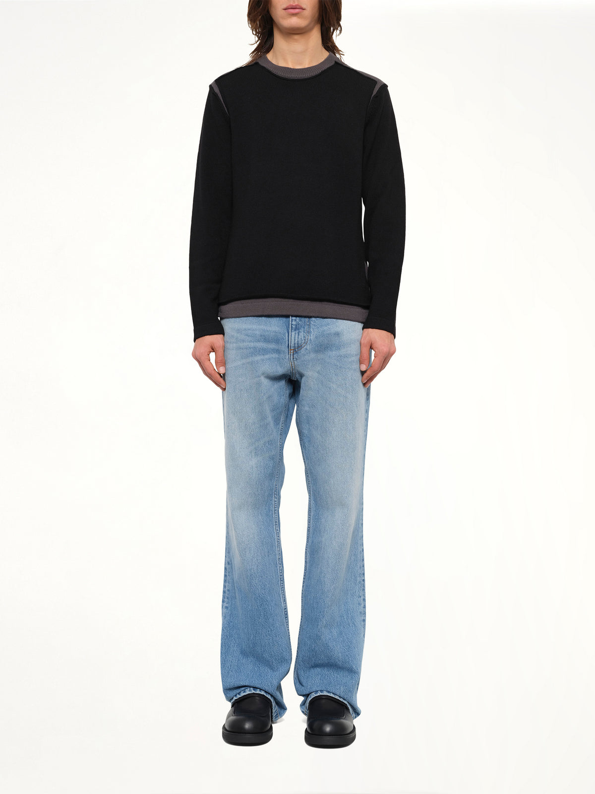 Moved Pattern Gauge 7 Knit in Black/Dark Grey