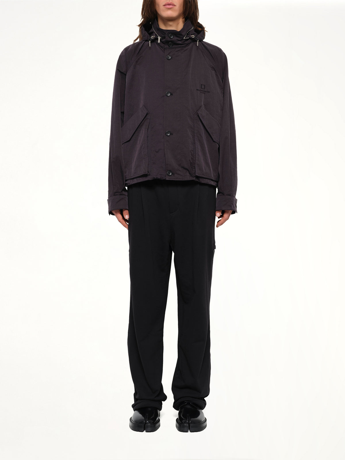 Nylon Double Pocket Jacket in Black