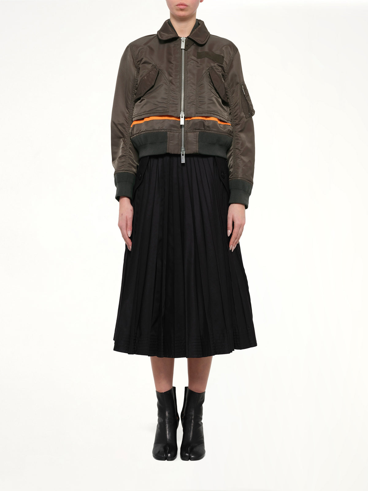 Nylon Twill Blouson in Dark Khaki