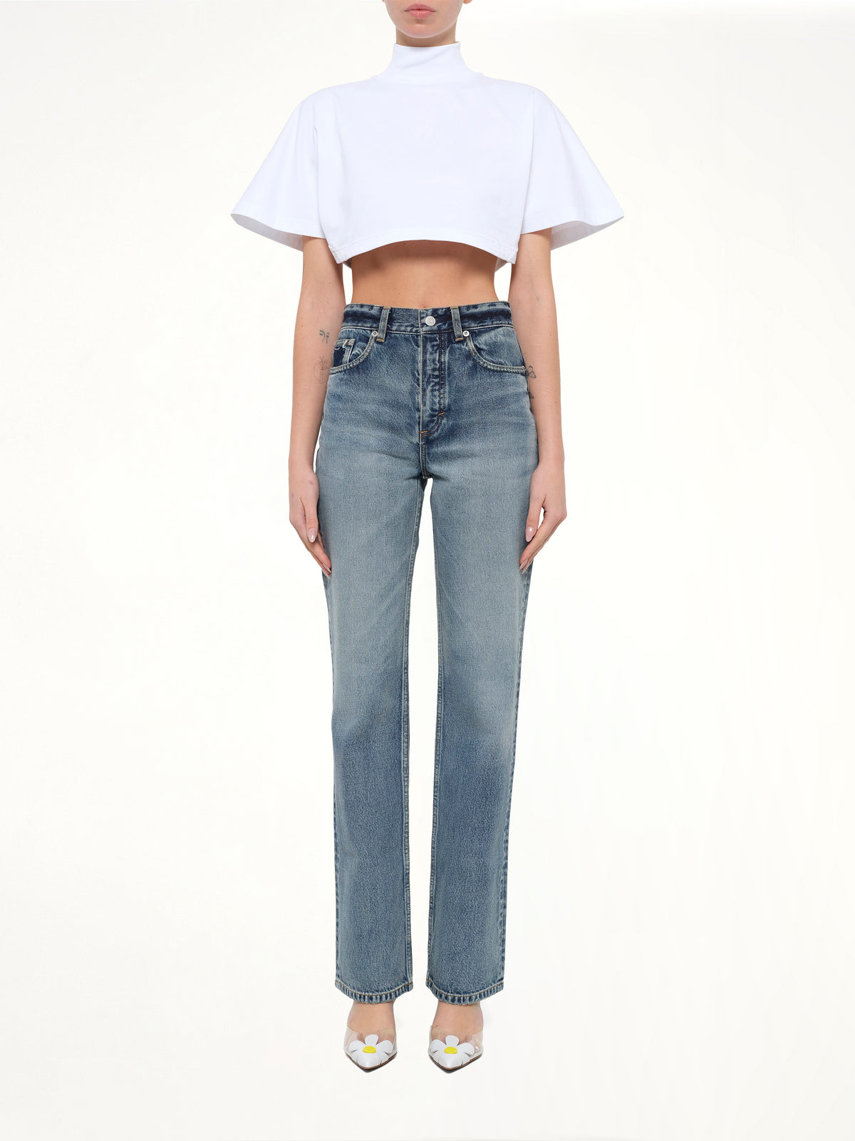 Straight Denim Pants in Dirty Wash
