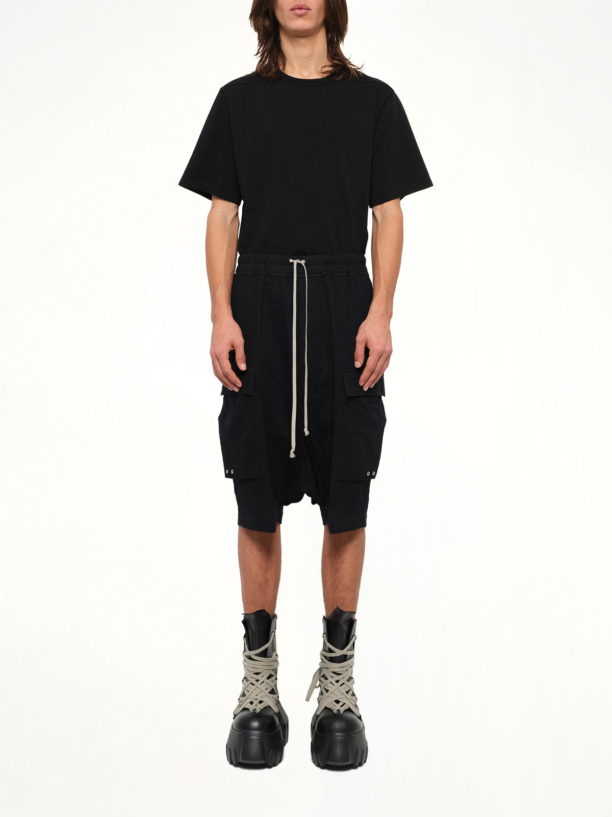 Warm Flannel Cargo Pods in Black