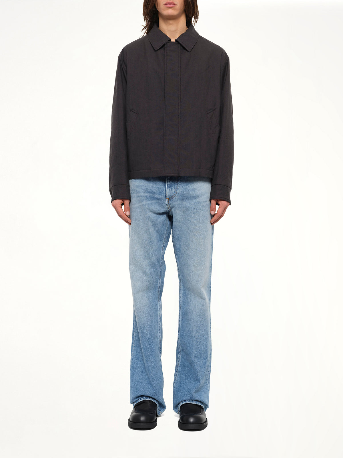 Wool Shirting Jacket in Anthracite