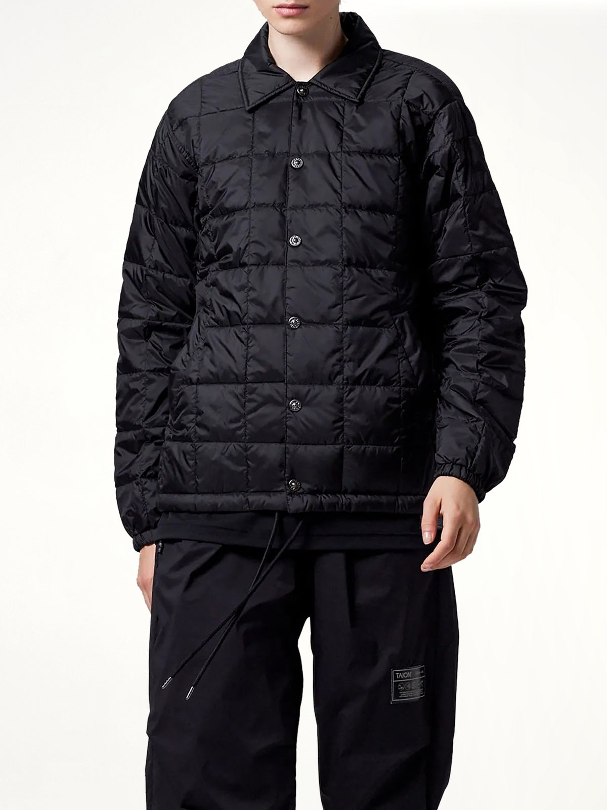 Down Coach Jacket in Black