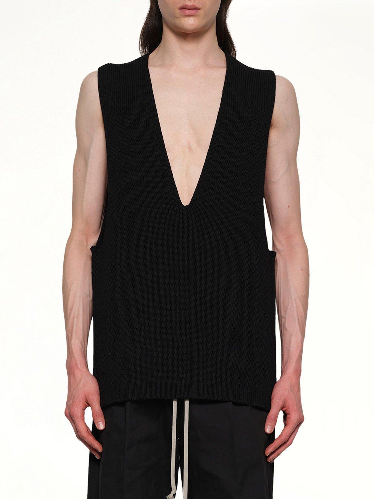 V Tank Top in Black