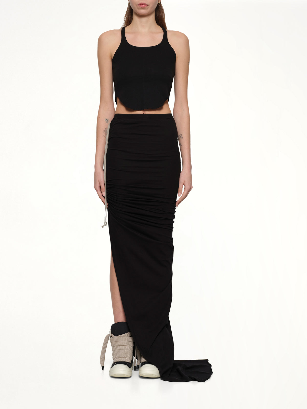 Soft Edfu Long Skirt in Black