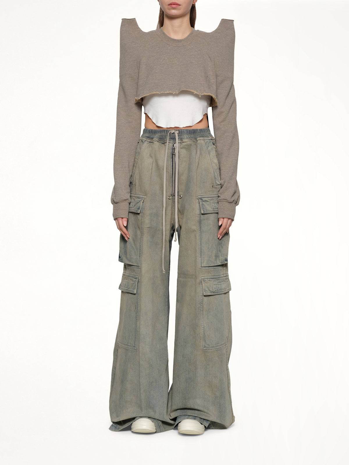 Cropped Tecsweat in Melange Grey