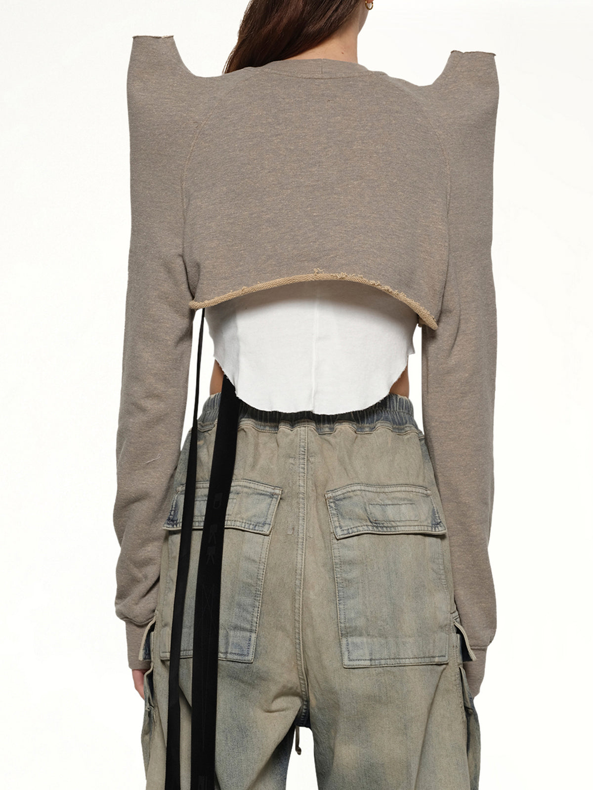 Cropped Tecsweat in Melange Grey
