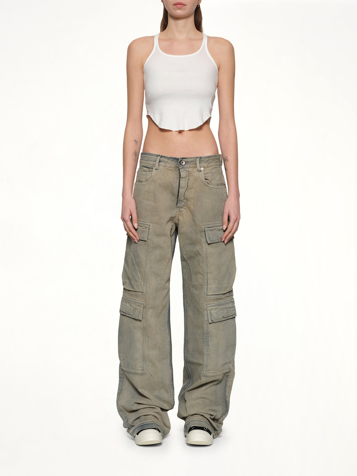 Basic Cropped Tank in Milk