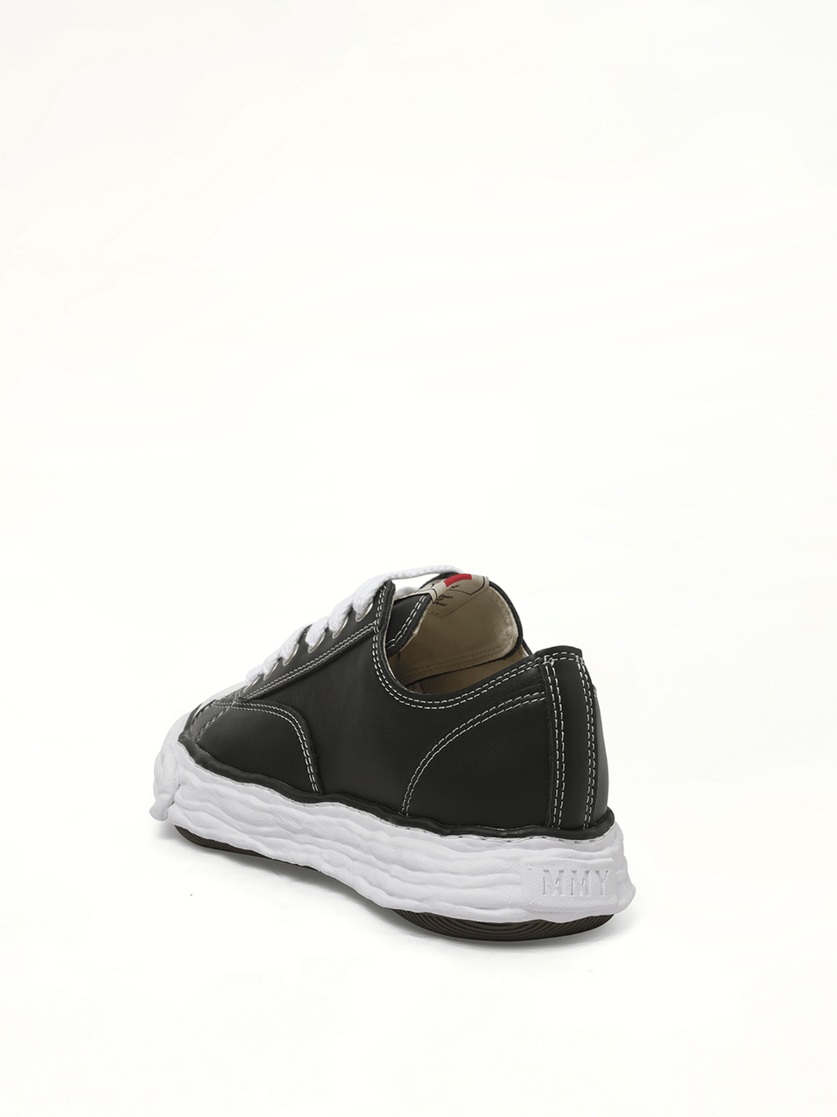 Peterson 23 OG Low Leather Sneaker in Black/White Top View | MAISON MIHARA YASUHIRO