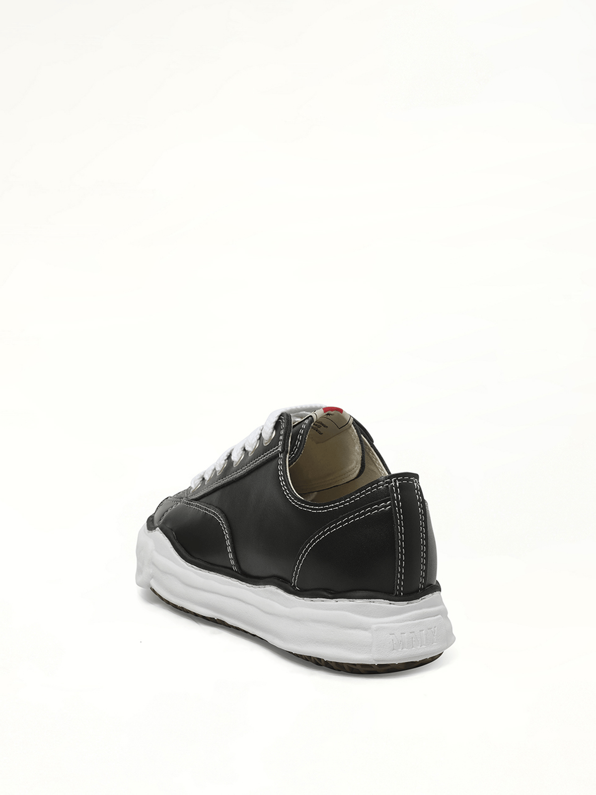 Peterson OG Leather Low Sneaker in Black/White Top View | MAISON MIHARA YASUHIRO