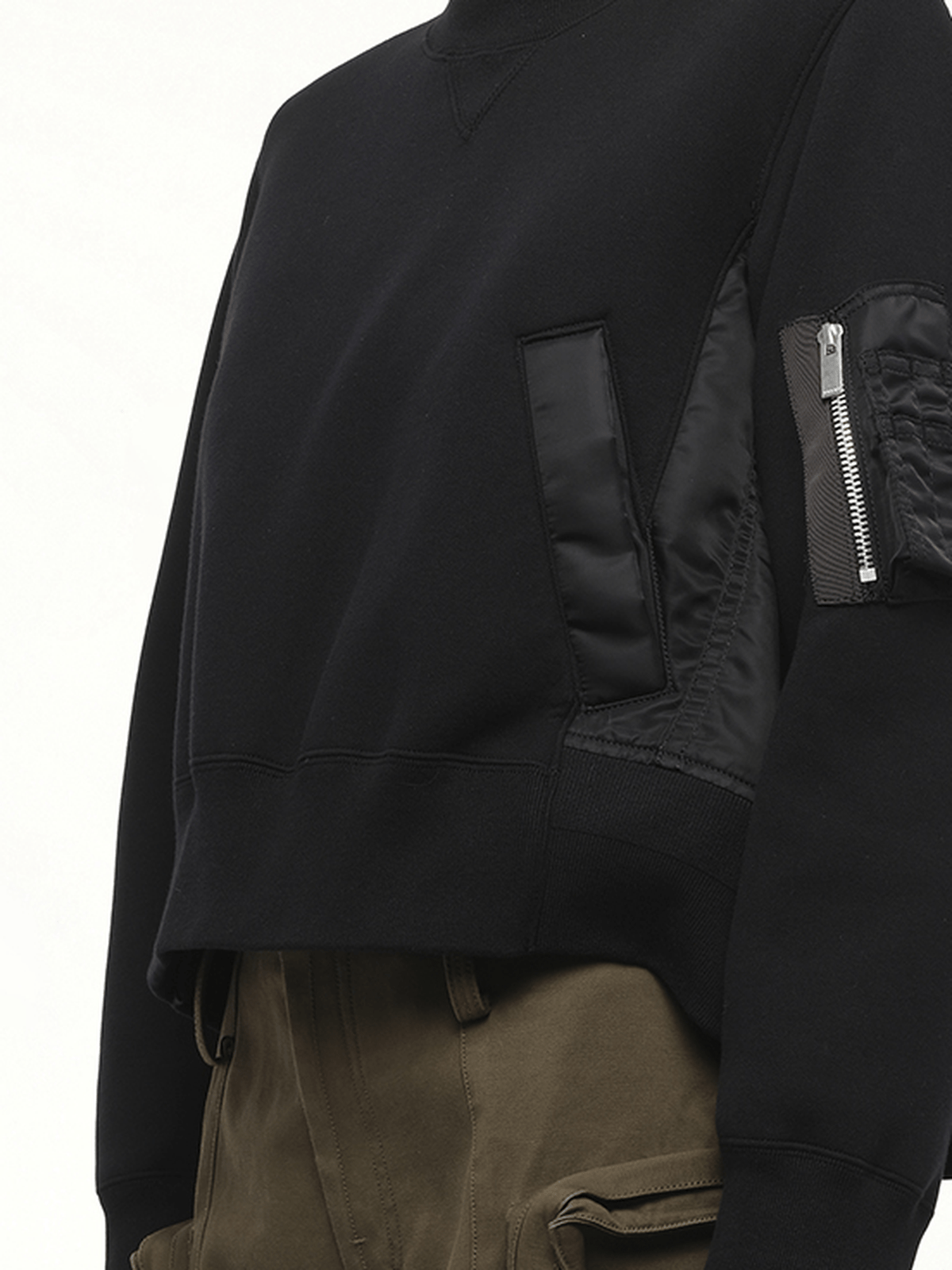 Sponge Sweat x Nylon Twill Pullover in Black/Black