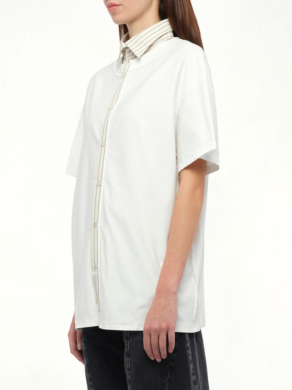 Short-sleeved Top in Off White
