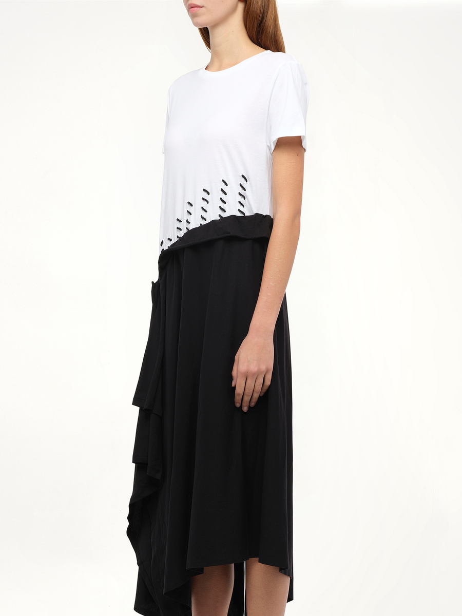 Satin Jersey Dress in Ecru