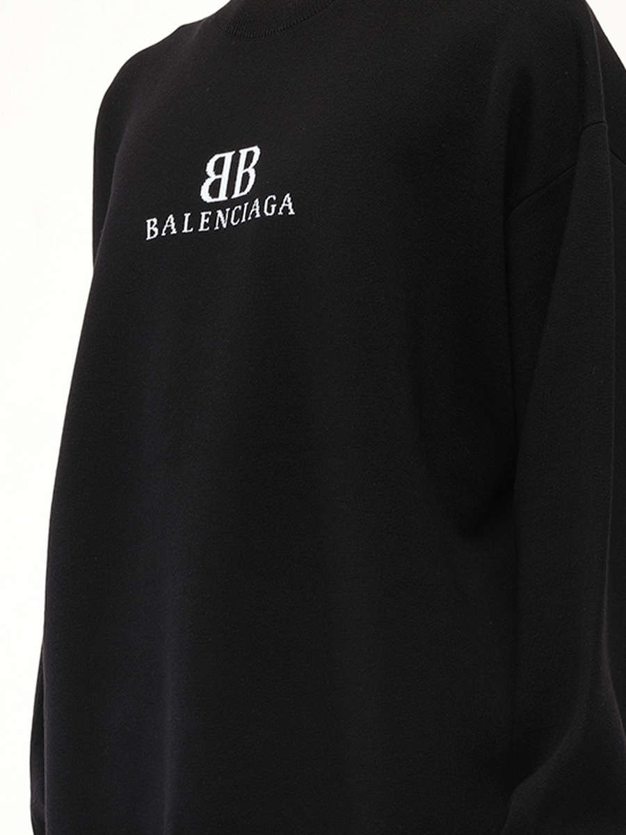 Balenciaga Crewneck Sweater in Black/White