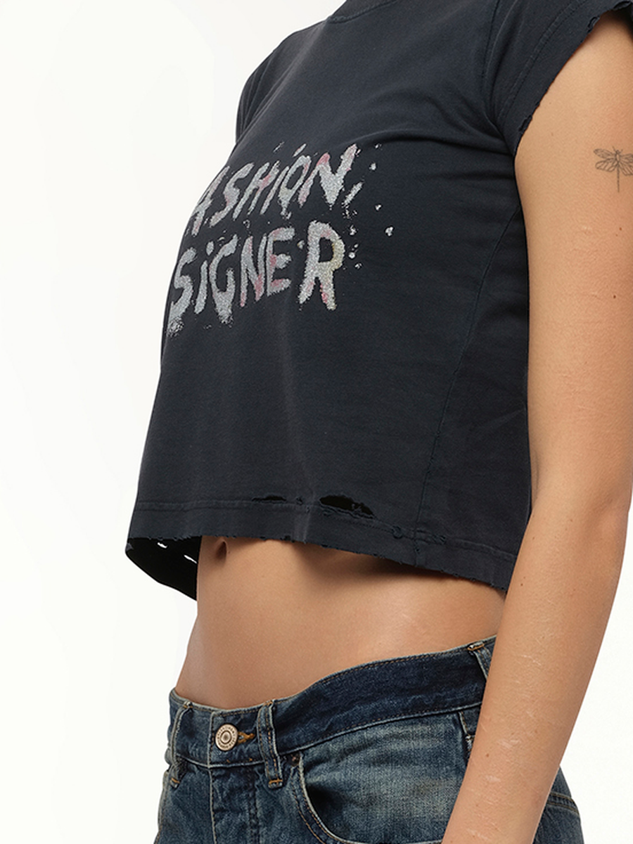 Balenciaga Shrunk T-Shirt in Faded Washed Black