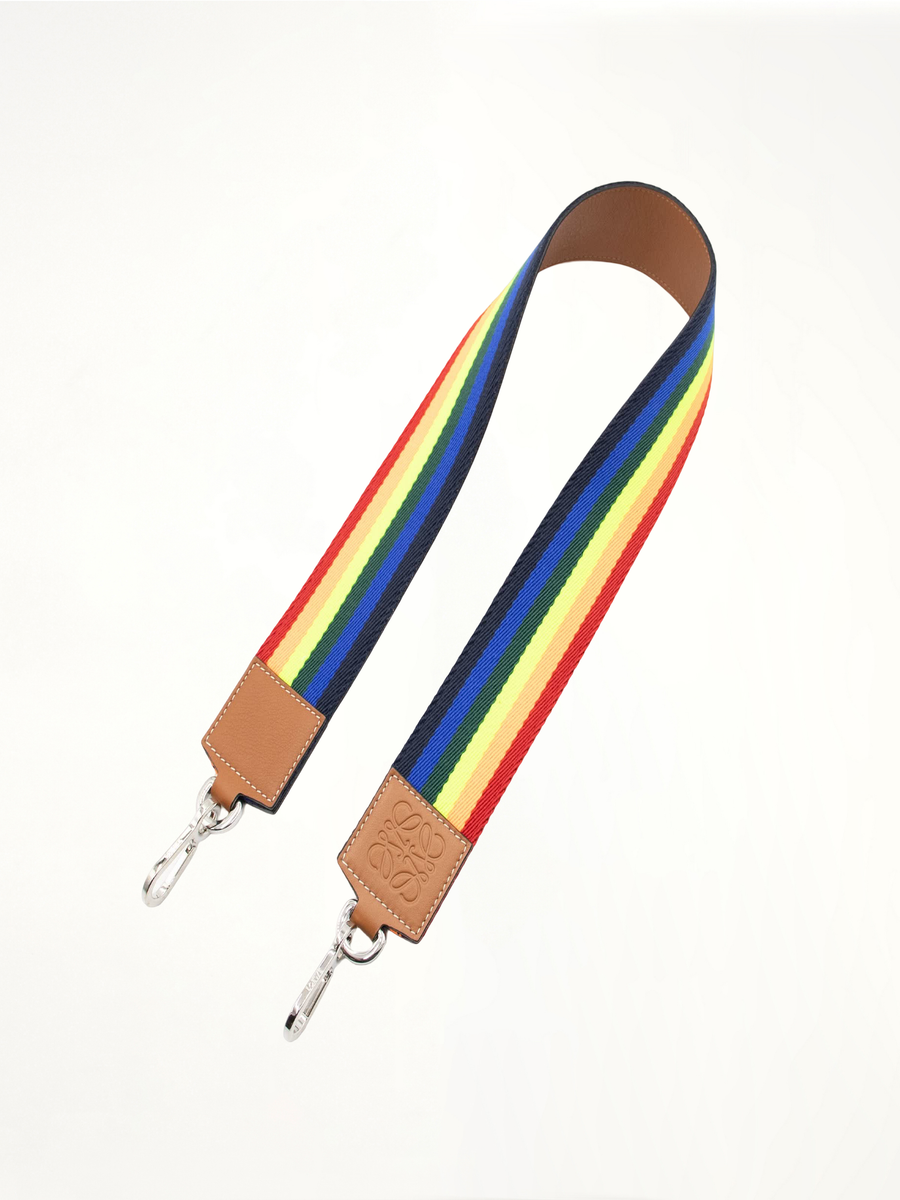 Rainbow Strap in Cotton And Calfskin in Multicolor