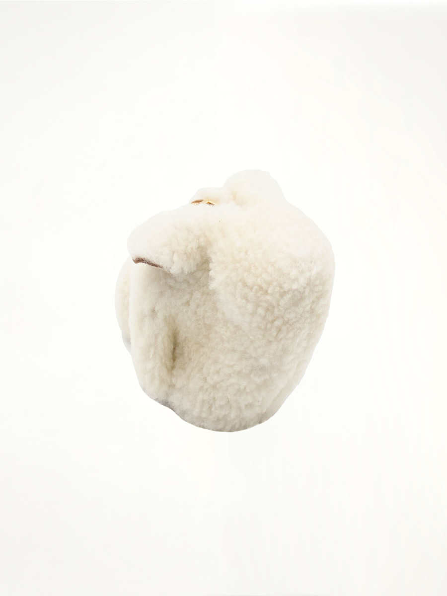 Bunny Coin Purse in Shearling in Natural