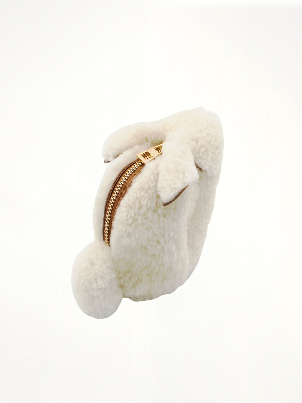 Bunny Coin Purse in Shearling in Natural