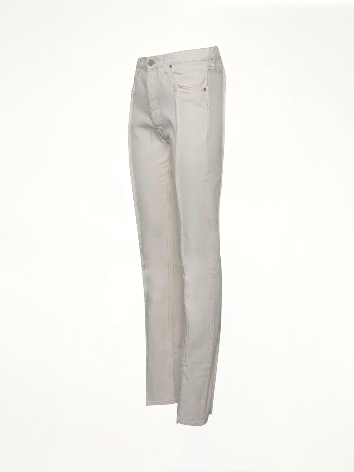 Frayed Straight Leg Jeans in White