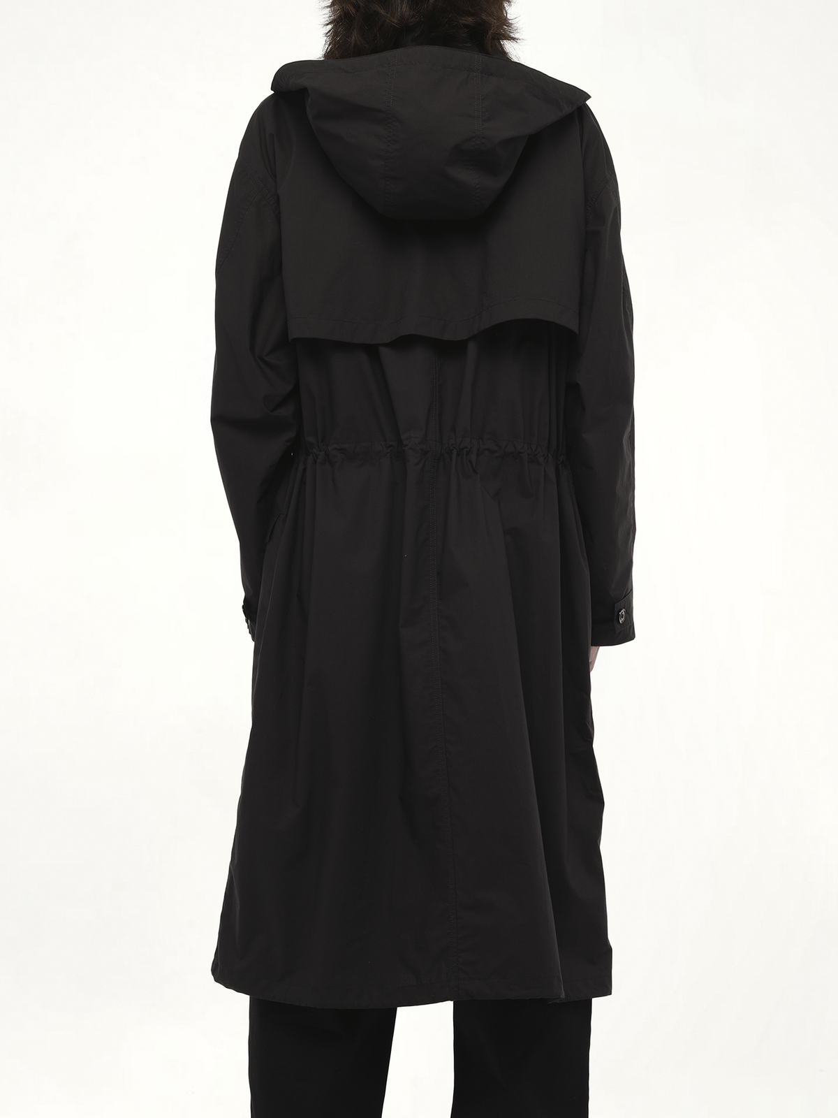 Light Hooded Trench in Black