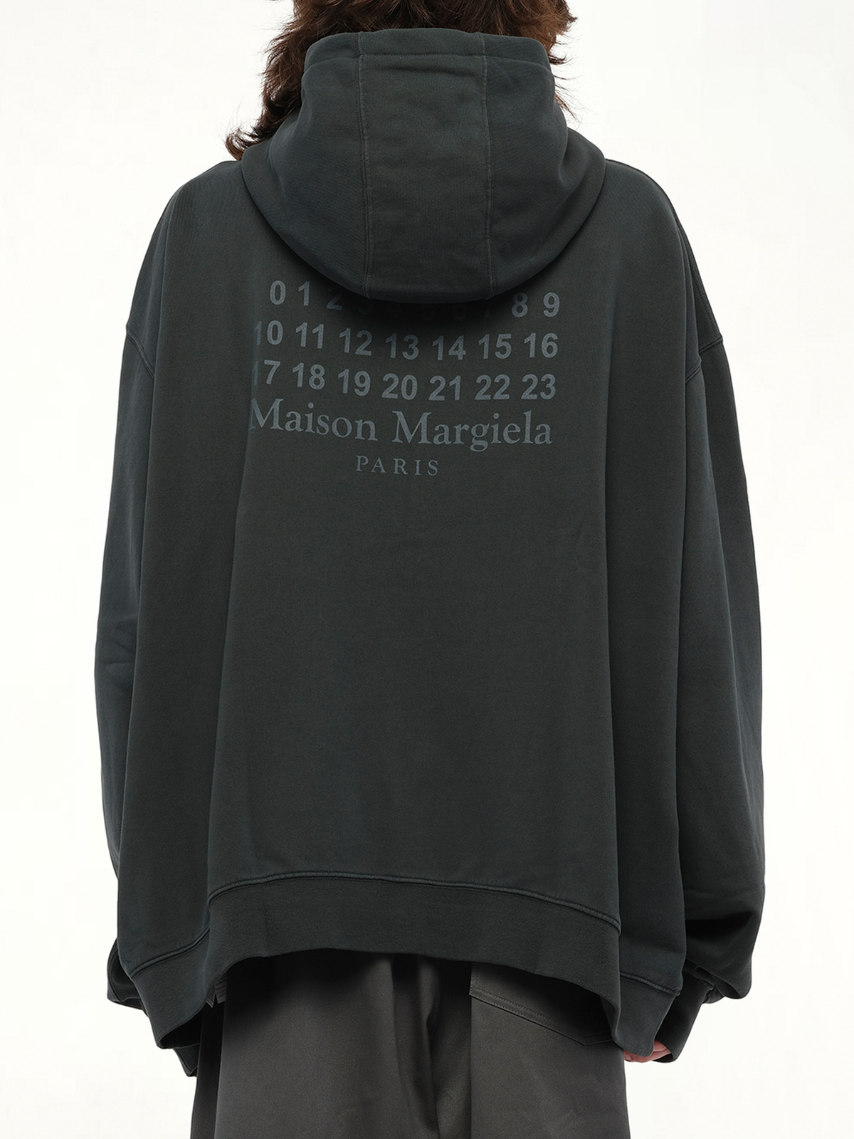Number Zip Logo Hoodie in Black