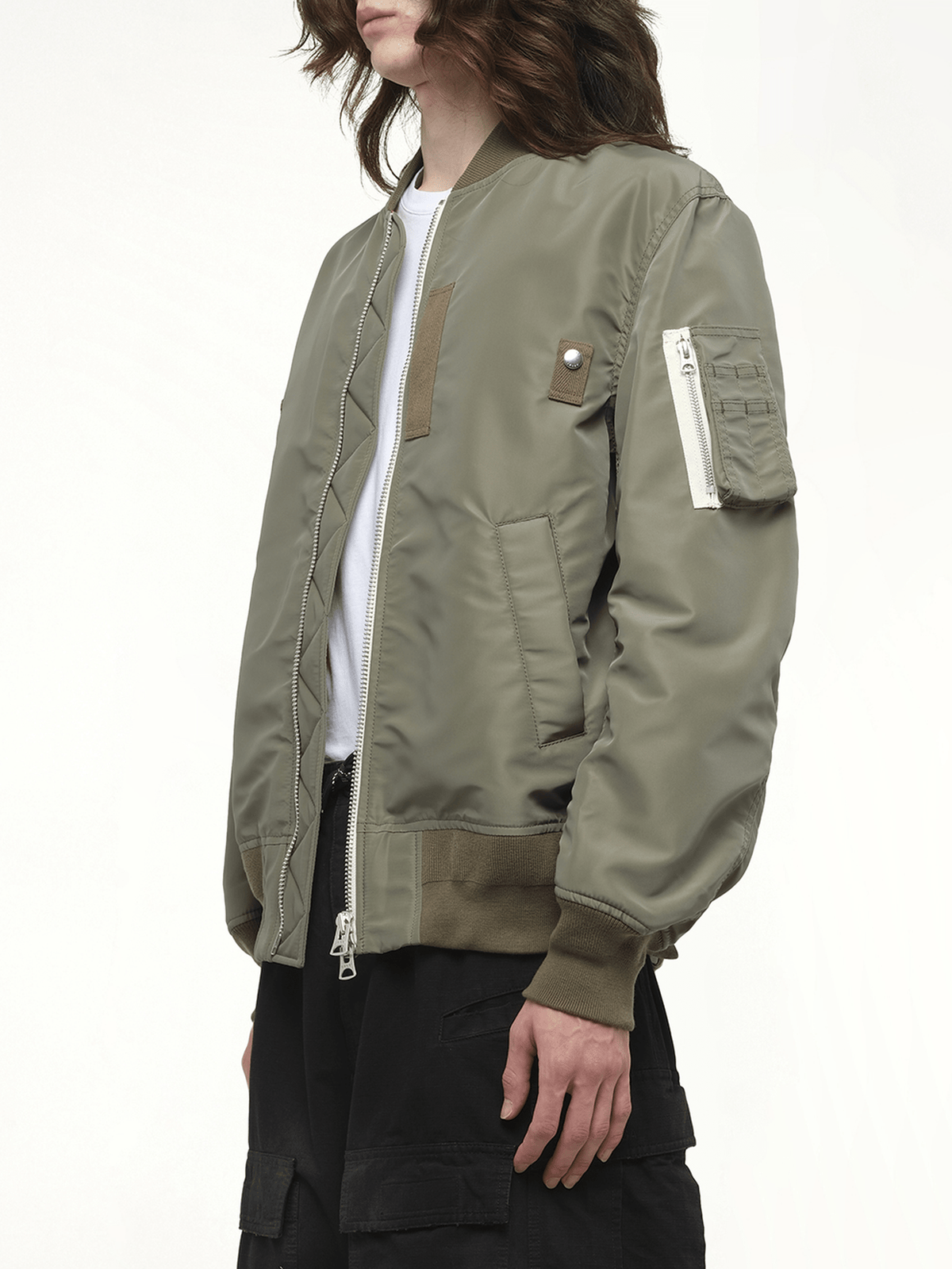 Nylon Twill Blouson in Khaki