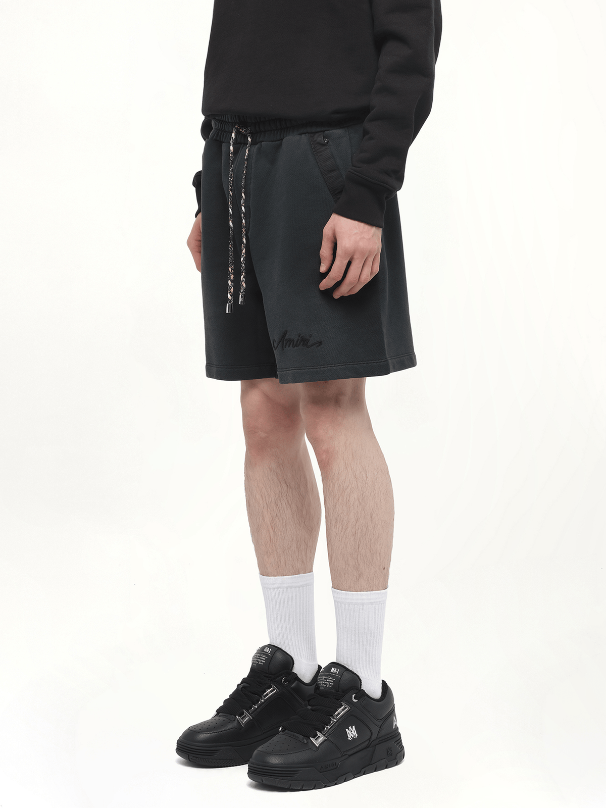 Bleach Bandana Shorts in Black