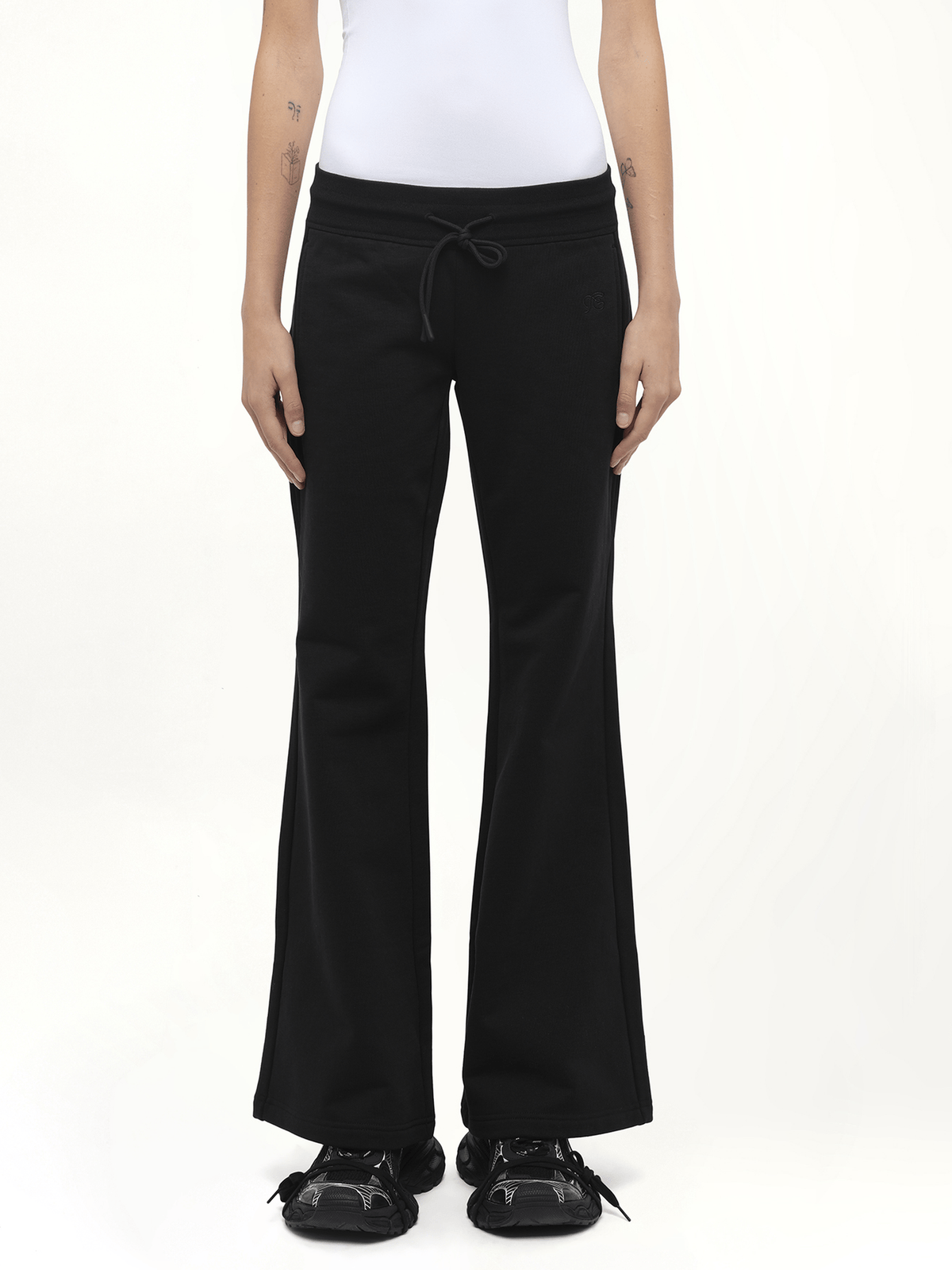 Casual Flared Sweatpants in Black