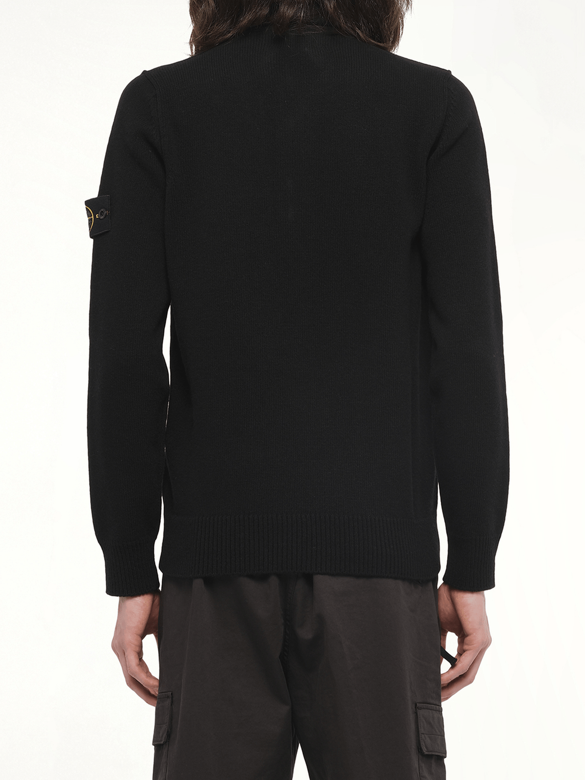 5100040 Lambswool Half-Zip Sweater in Black