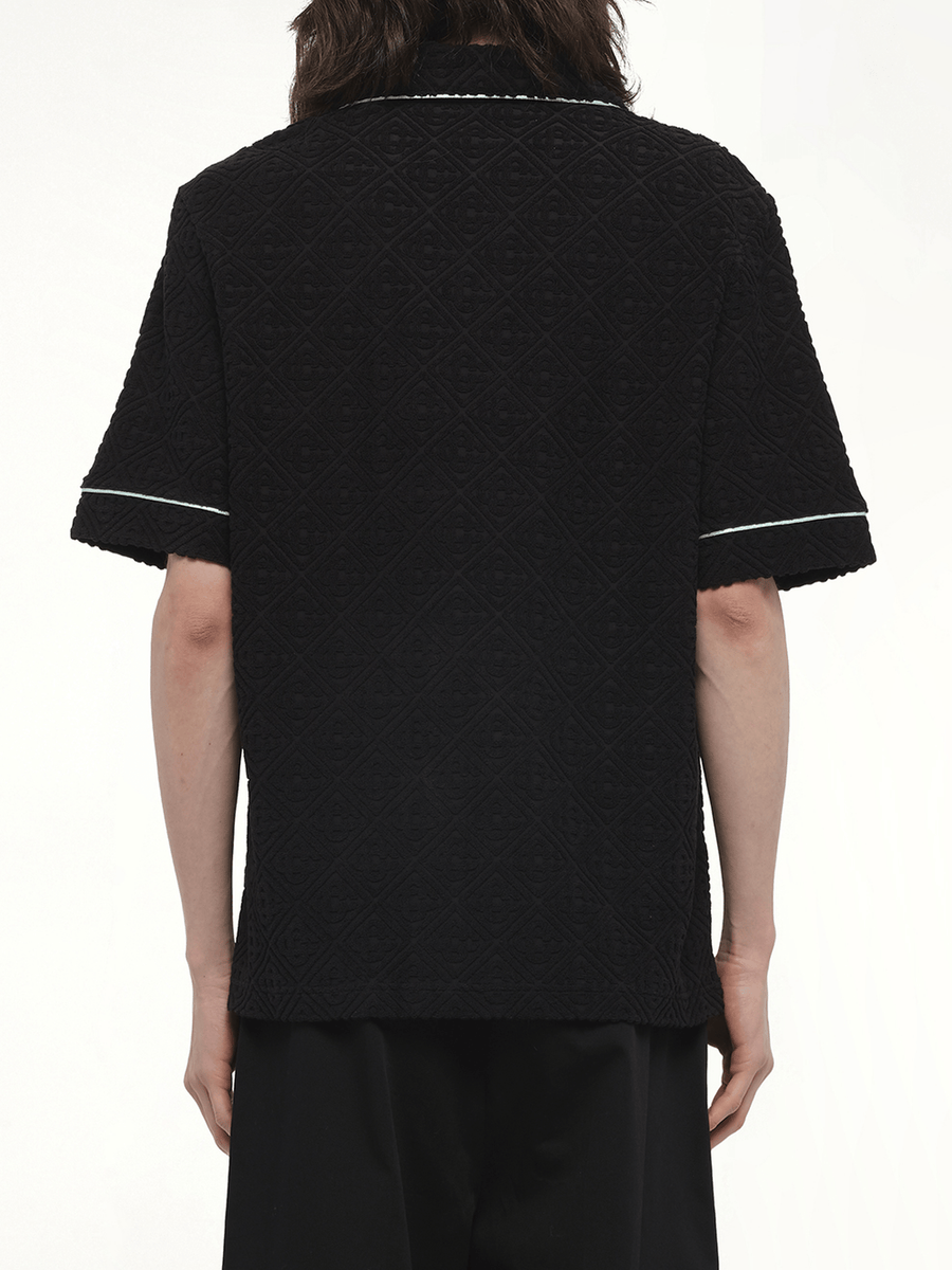 Towelling Monogram Shirt in Black