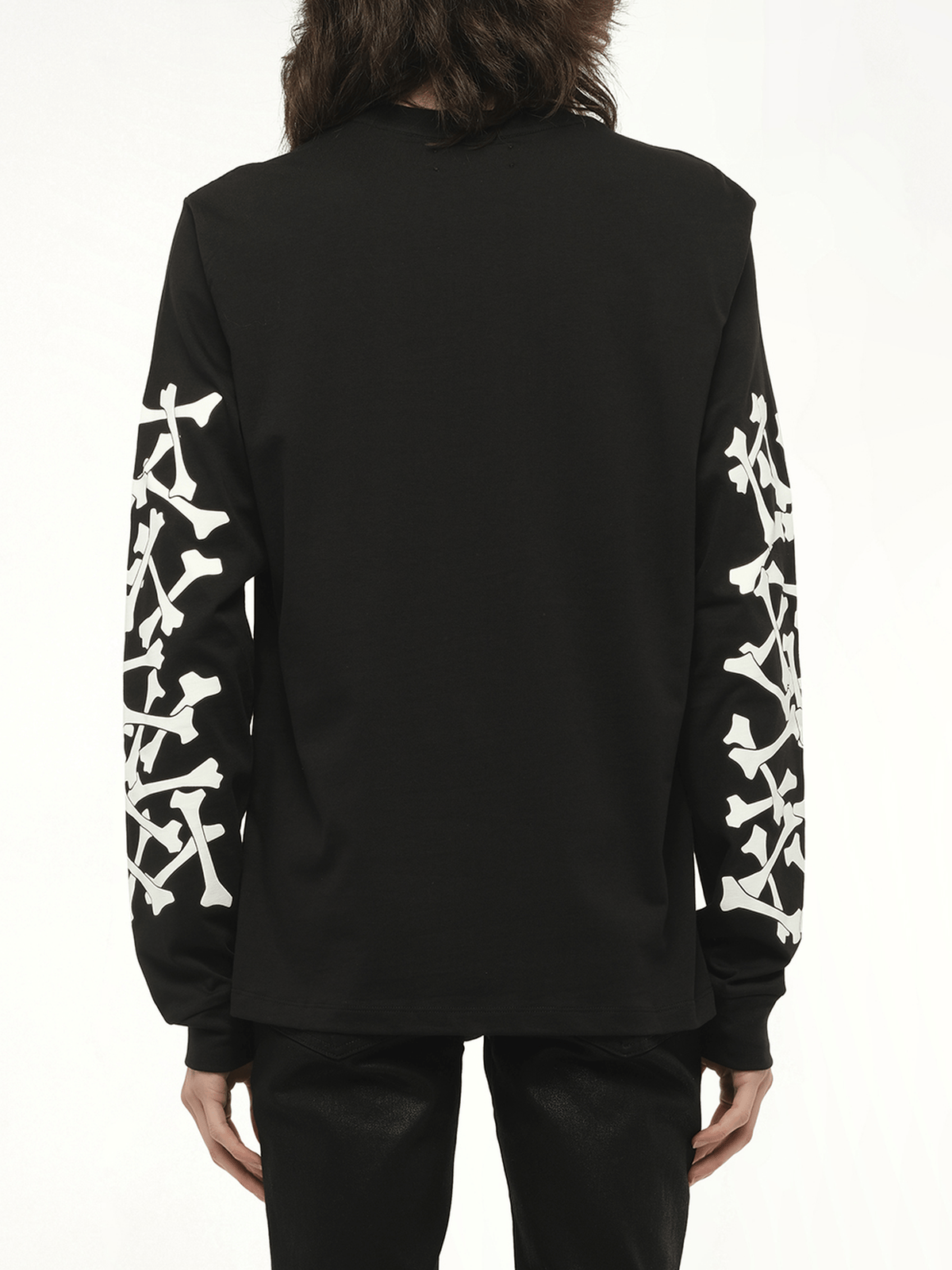 Bones Stacked L/S T-Shirt in Black