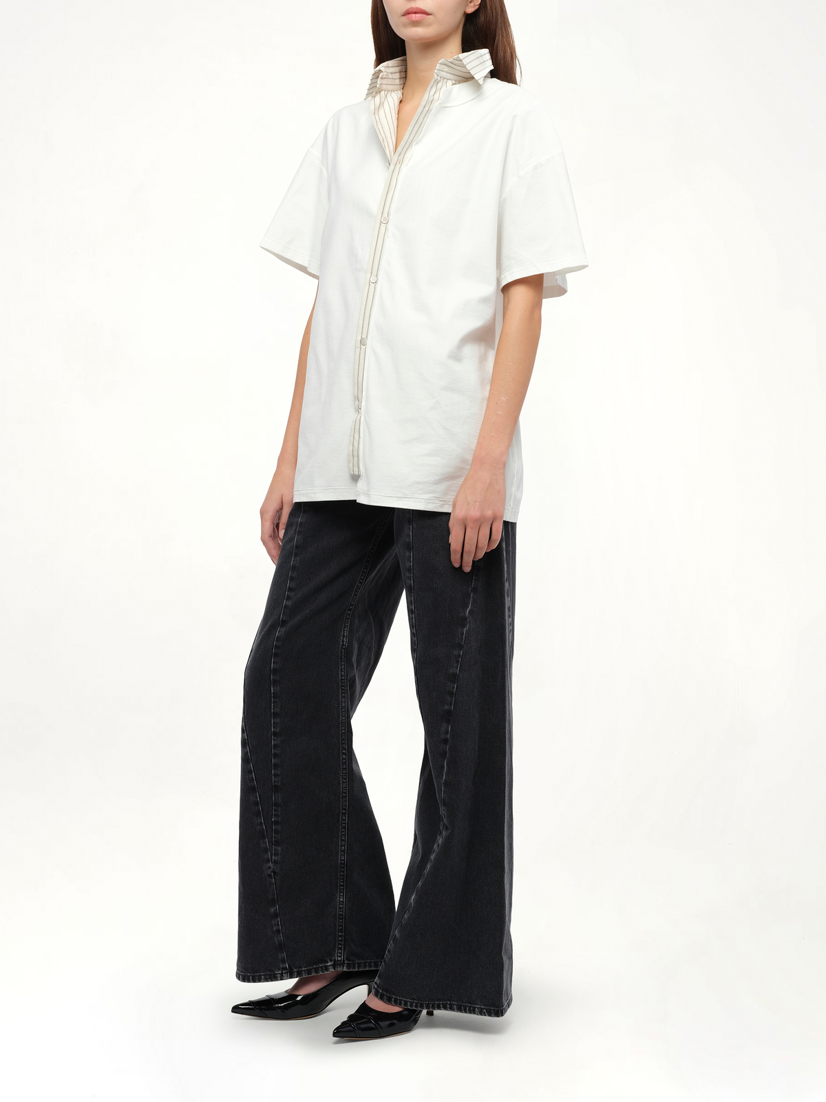 Short-sleeved Top in Off White