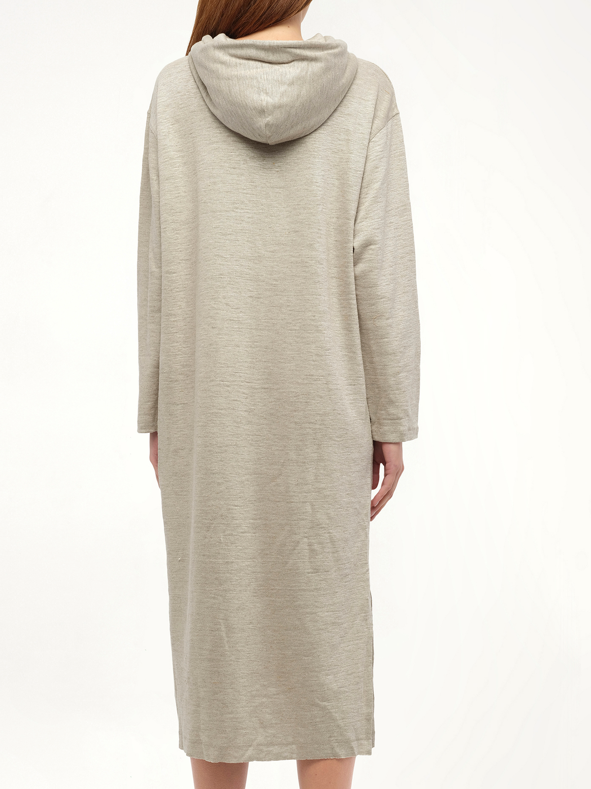 Hoodie Botanical Dress in Beige