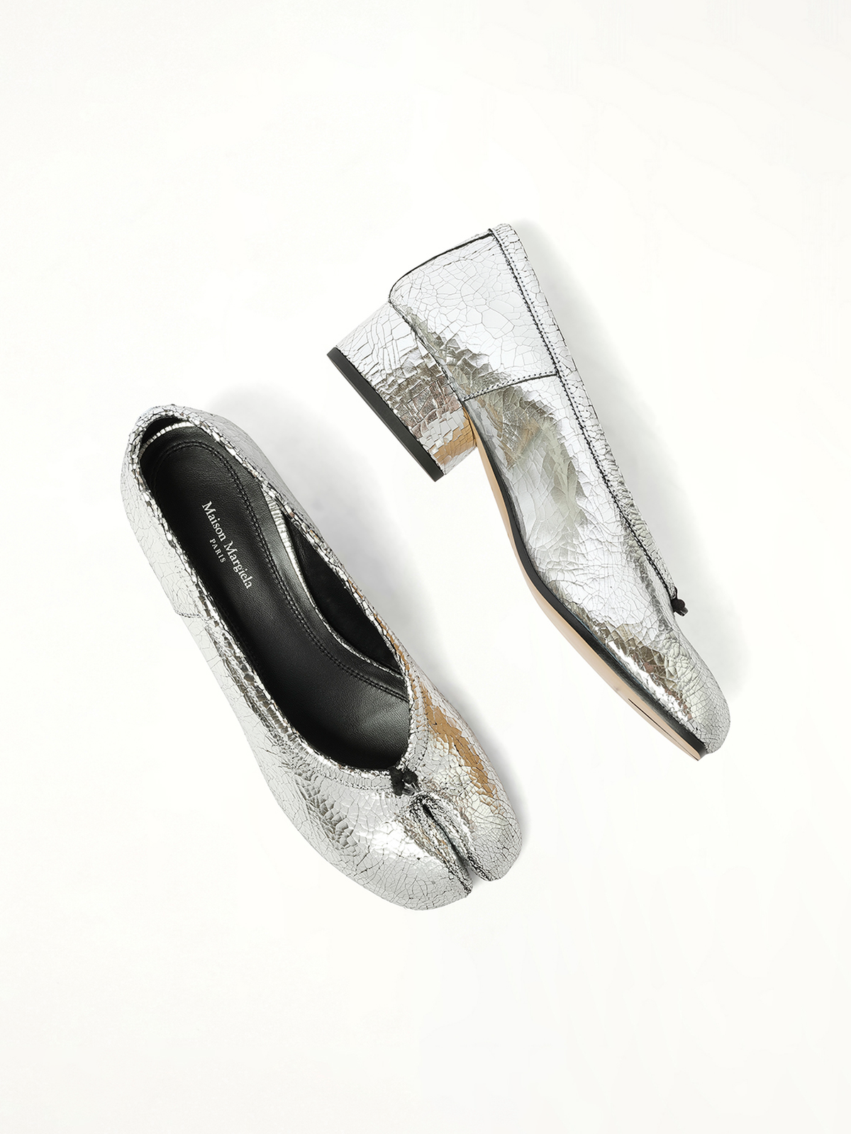 New Tabi Ballerina H30 in Silver Top View | MAISON MARGIELA