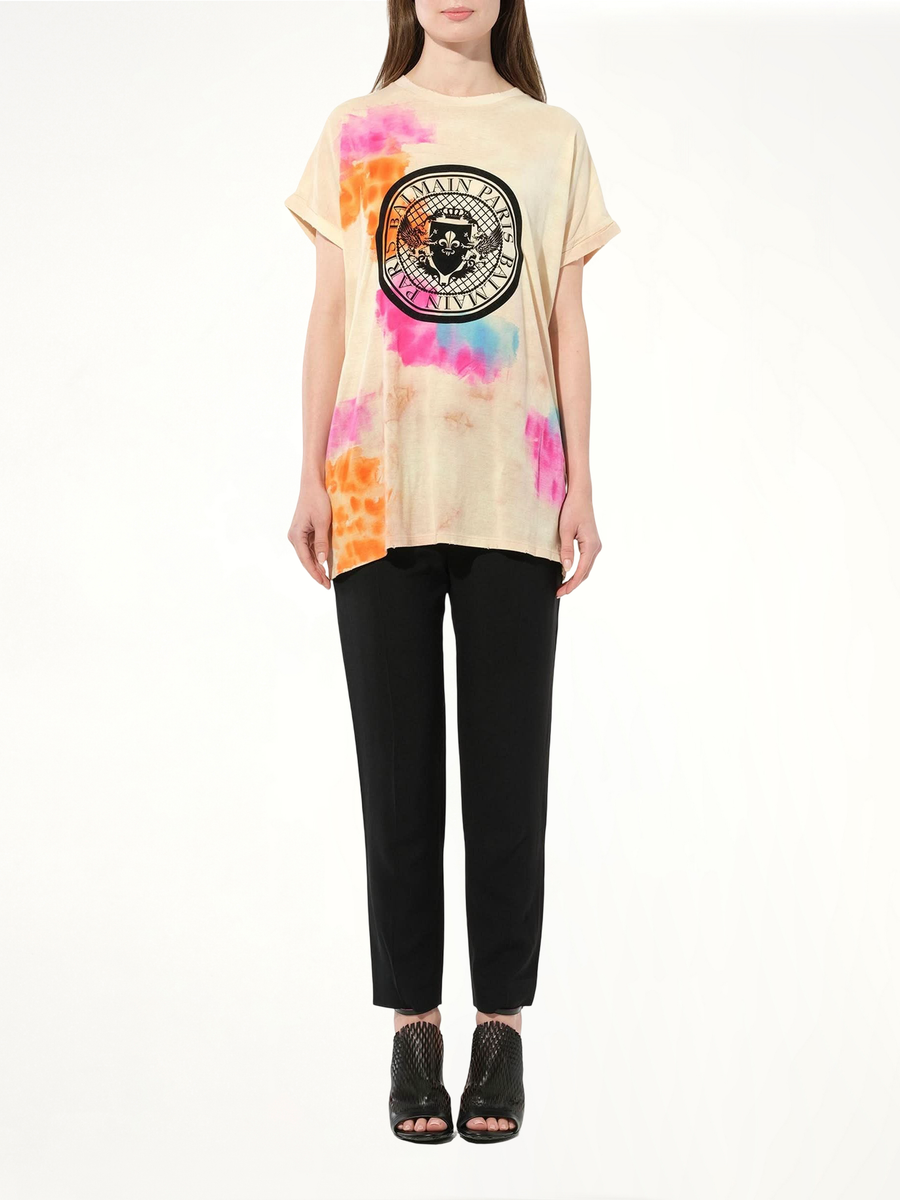 Tie-Dye Crest T-Shirt in Multicolor