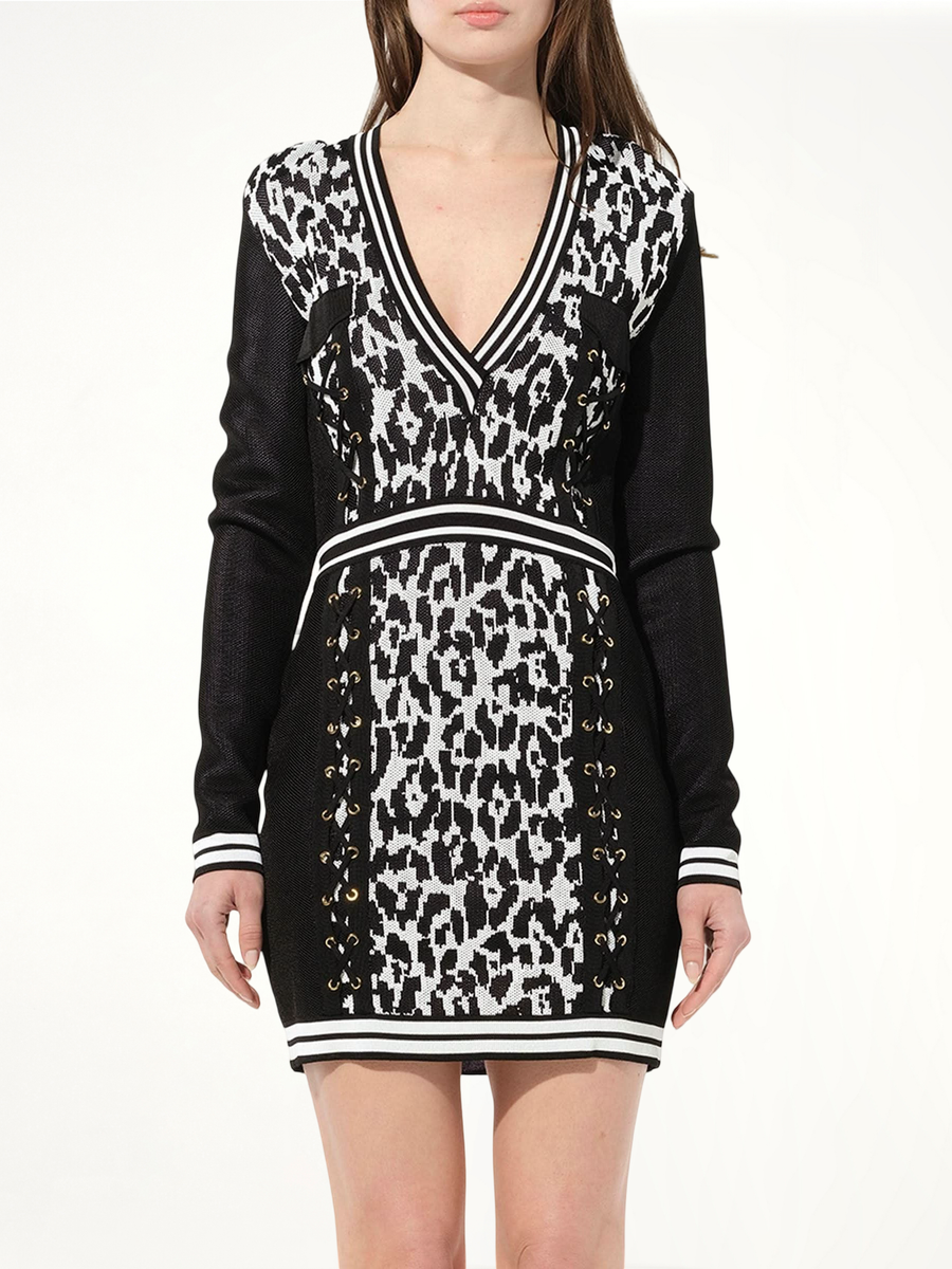Knit Dress in Black/White