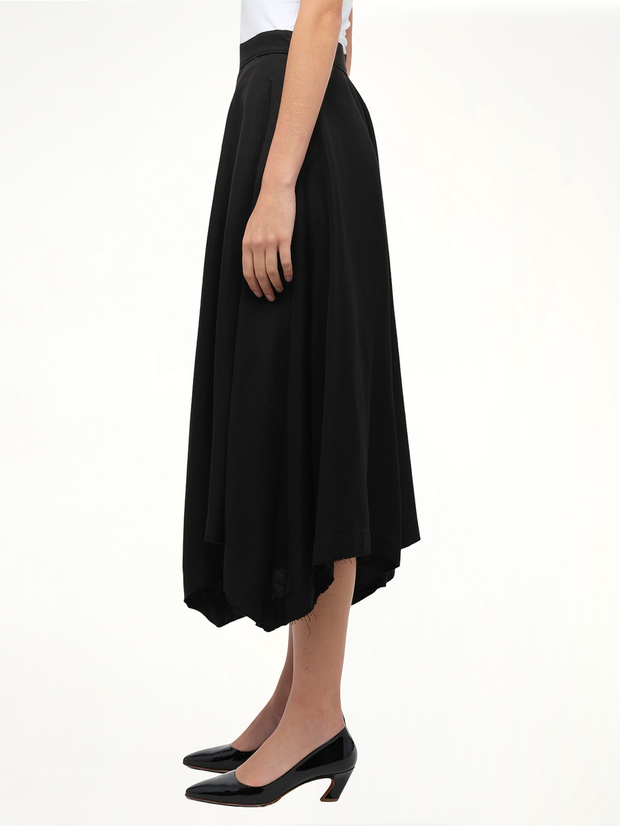 Gold Button Skirt in Black