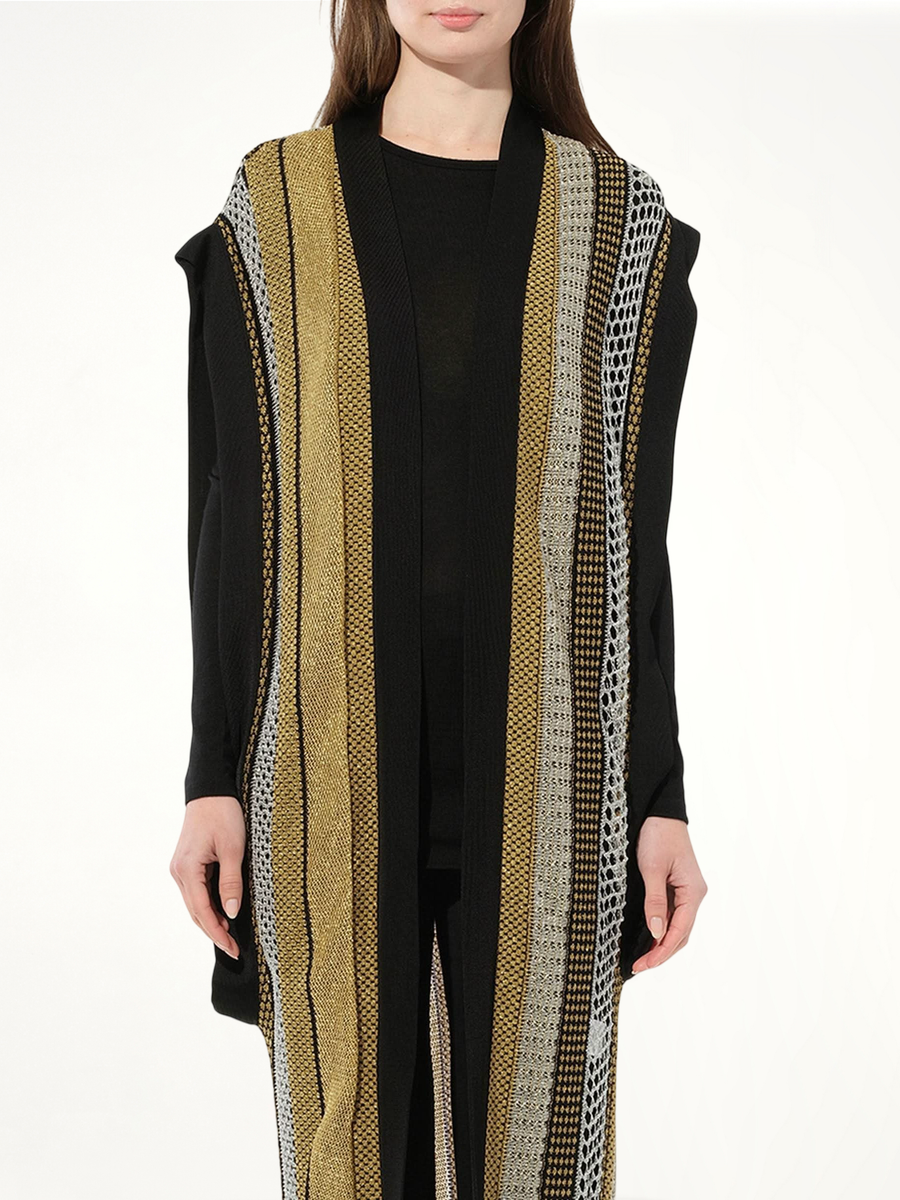 Sleeveless Cardigan Knit in Black