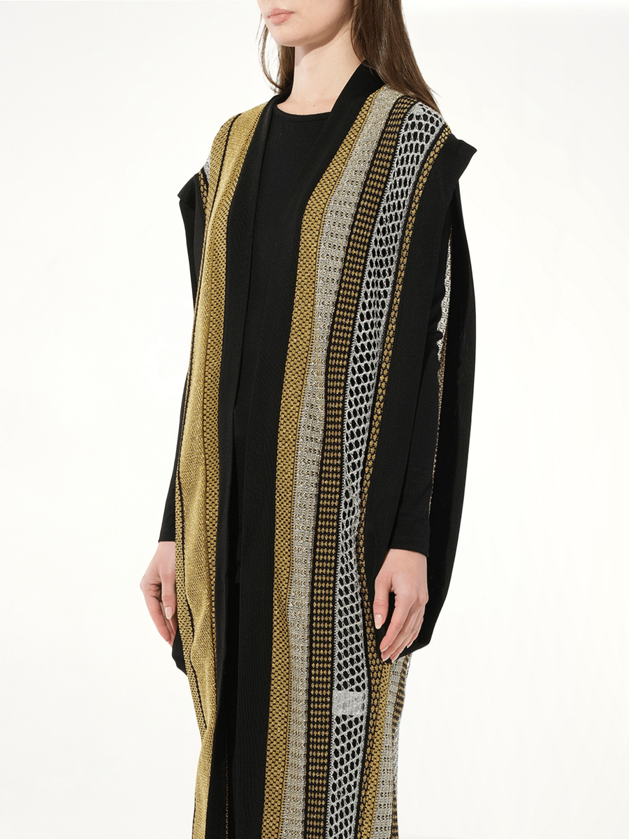 Sleeveless Cardigan Knit in Black