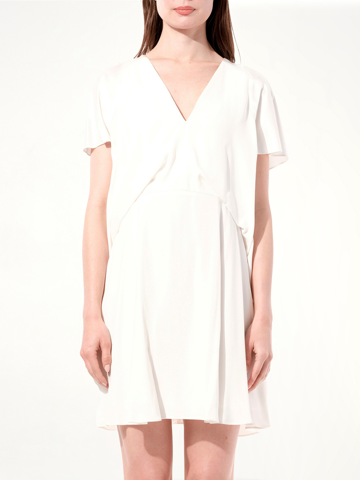 Breezy Romantic Short Sleeve Dress in White