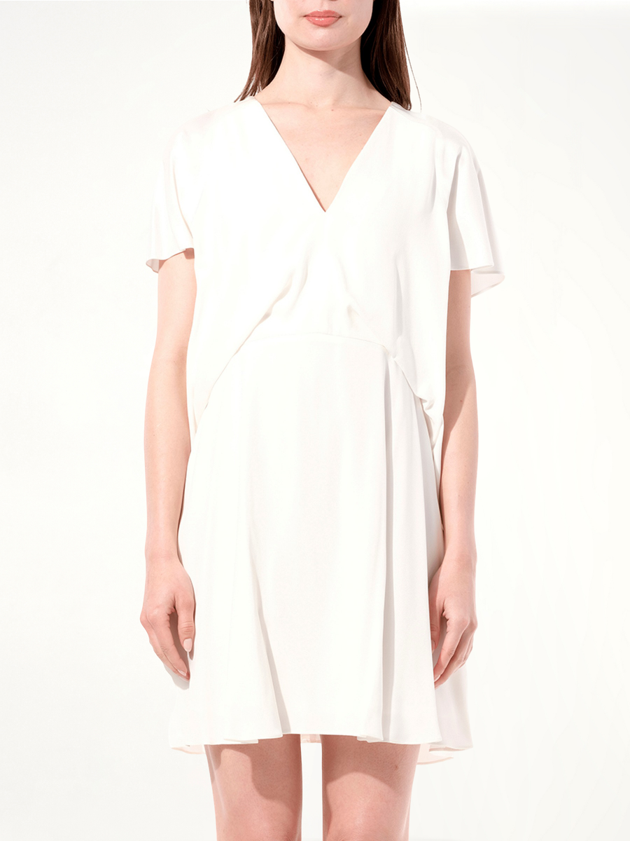 Breezy Romantic Short Sleeve Dress in White