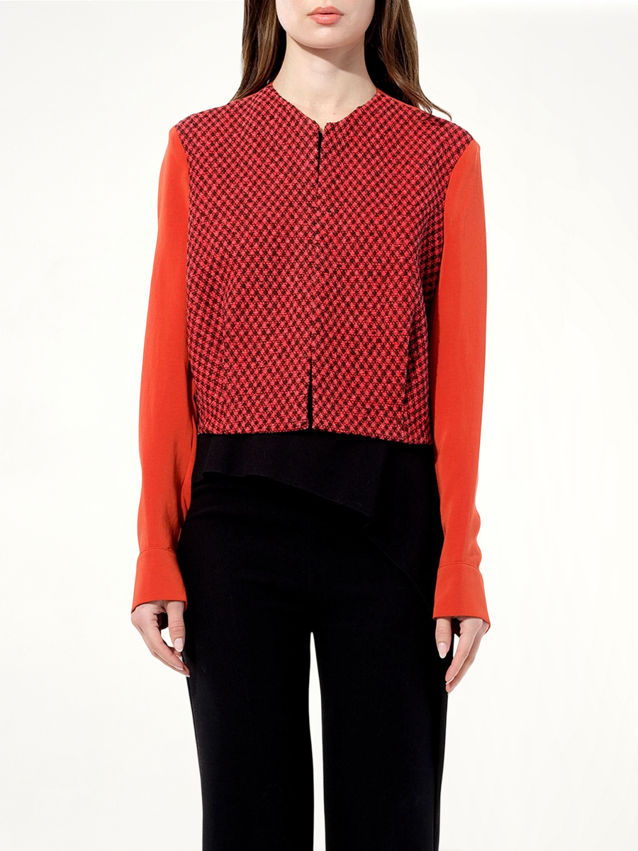 Tweed Jacket in Red/Black