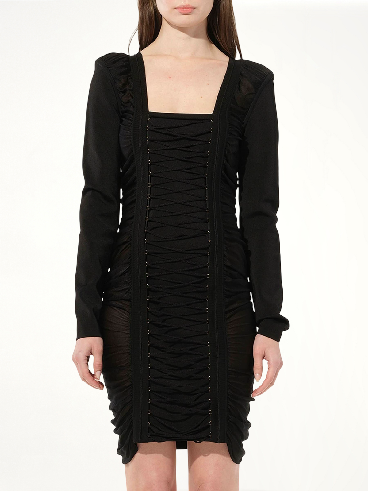 Maille Knit Const Dress in Black