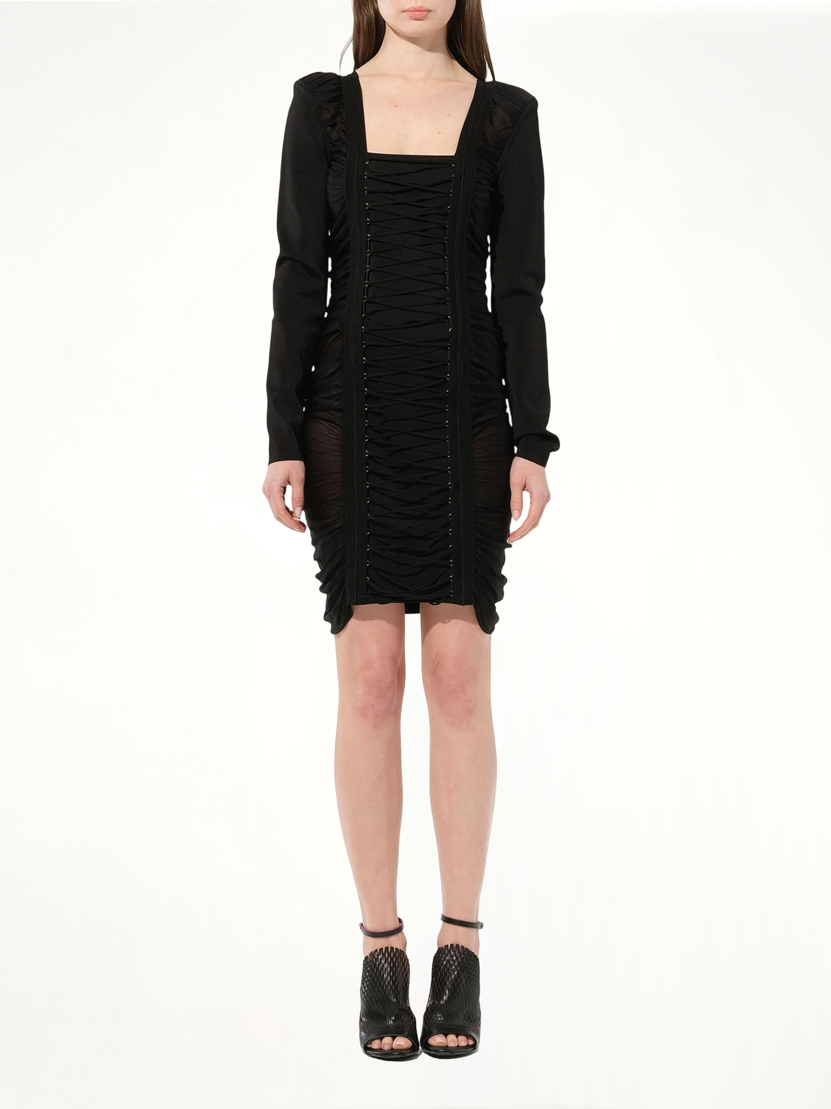 Maille Knit Const Dress in Black