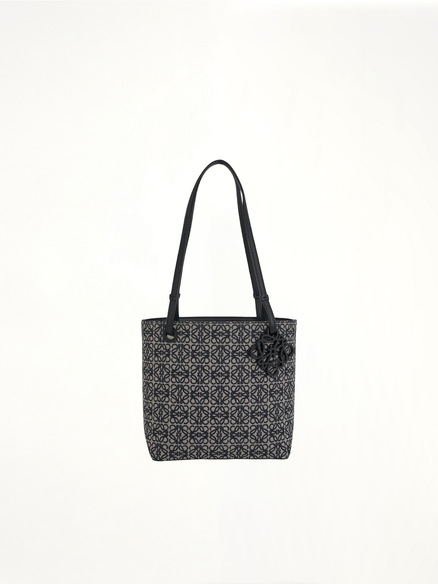 Square Tote Bag Anagram in Navy
