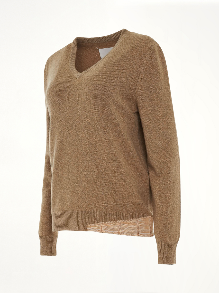 Knit Long Sleeve Pullover in Beige