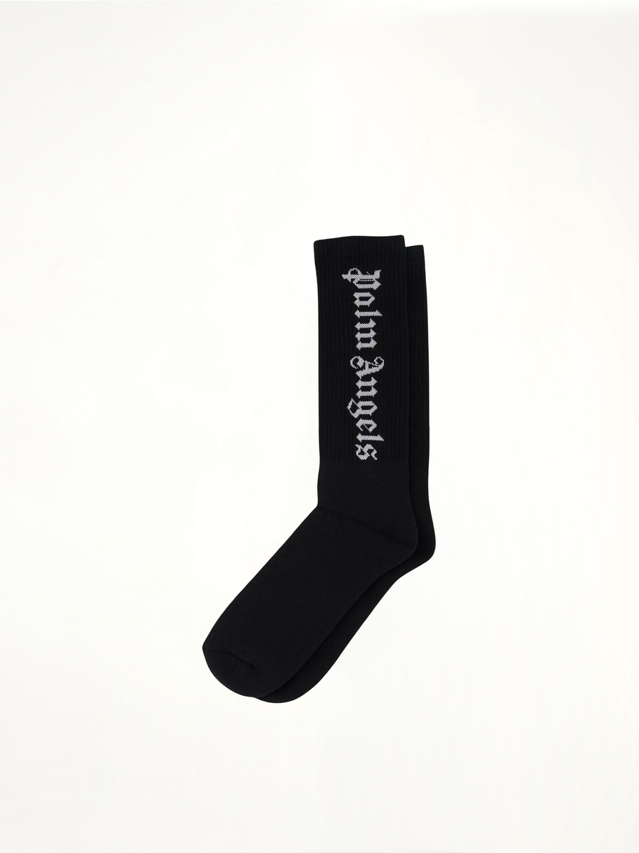 Vertical Logo Socks in Black/White