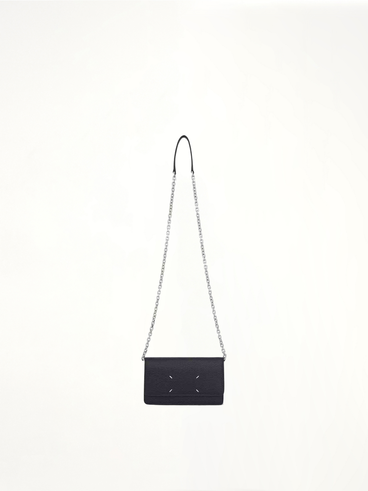 Four Stitches Chain Wallet in Black