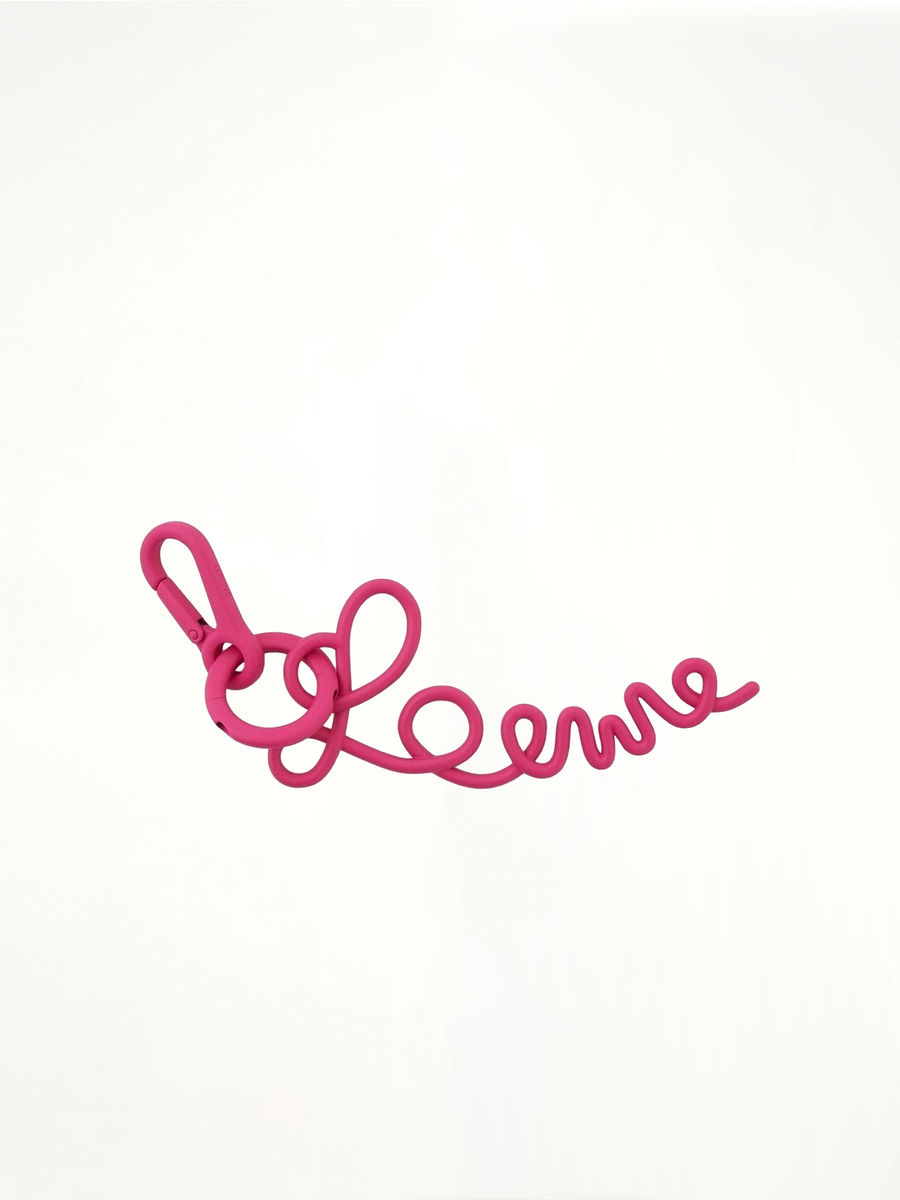 Signature Charm in Metal in Neon Pink