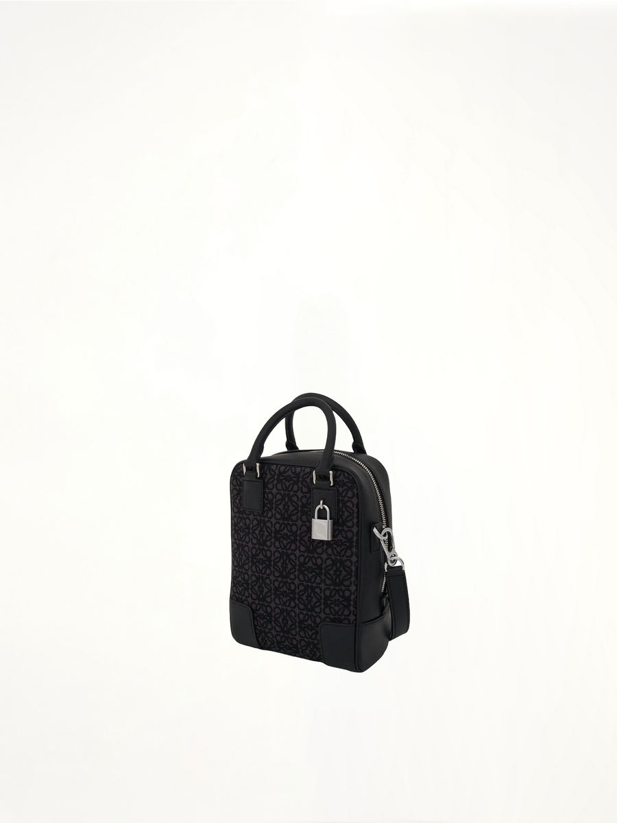 Amazona 15 Vertical Anagram in Jacquard and Calfskin in Anthracite